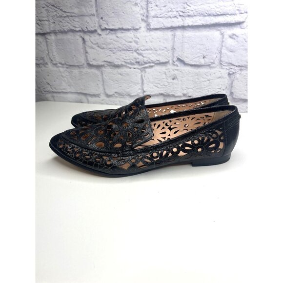 Kate Spade New York Caffrey Cut-Out Loafer Ladies 10M Black Leather Flats - Picture 3 of 12